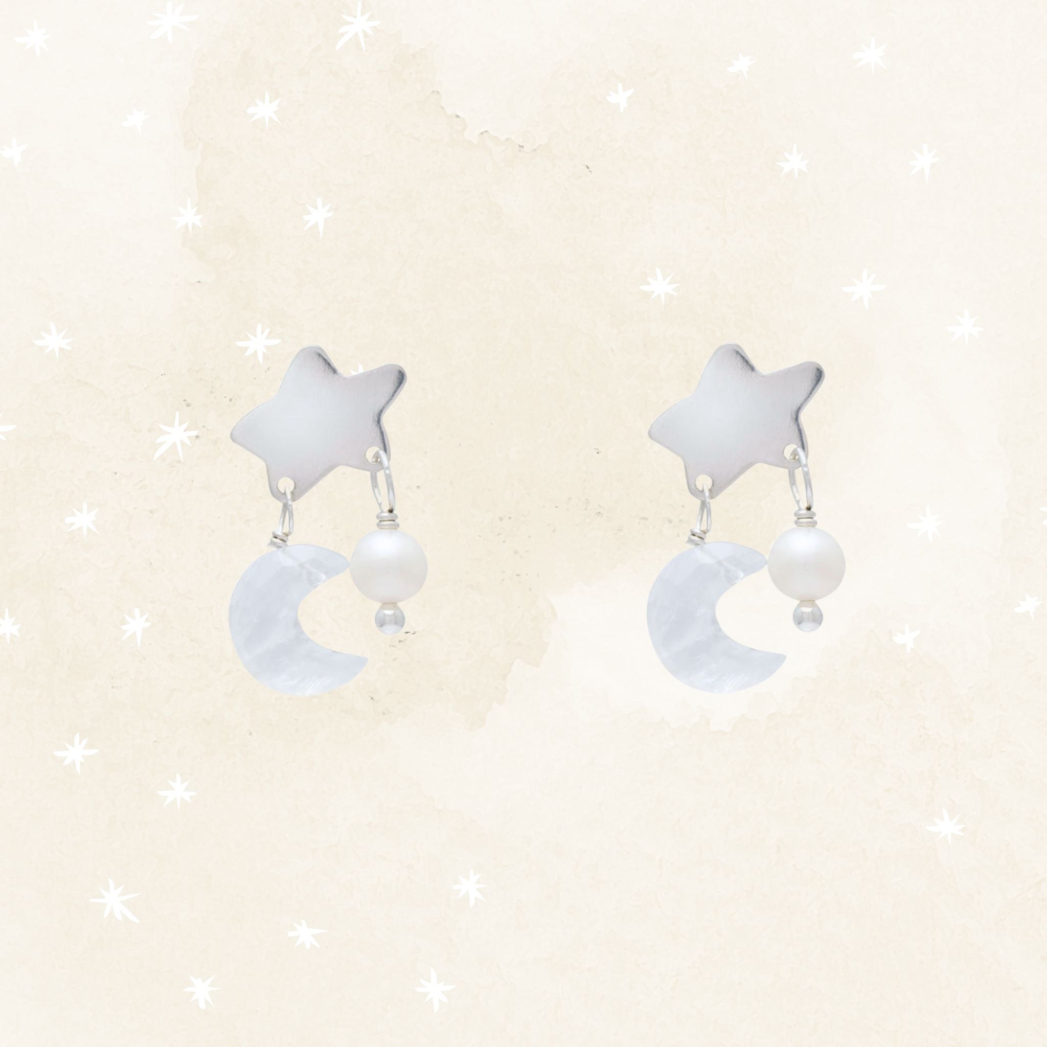 Selene Charm Earrings Silver