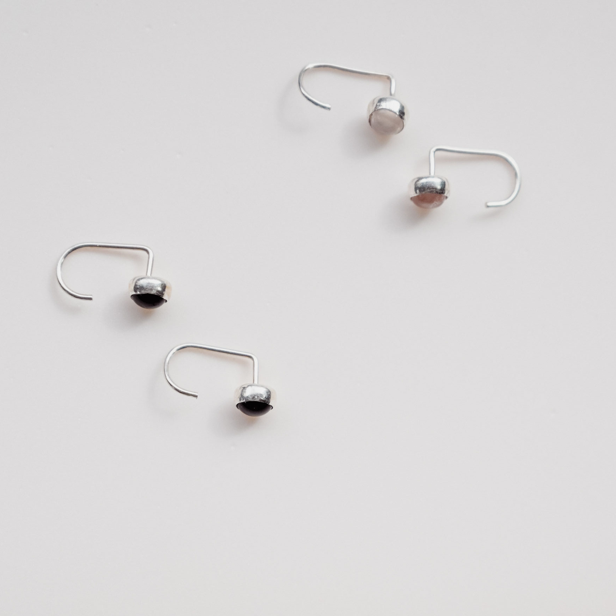 Silver J-Hook Hoop Earrings