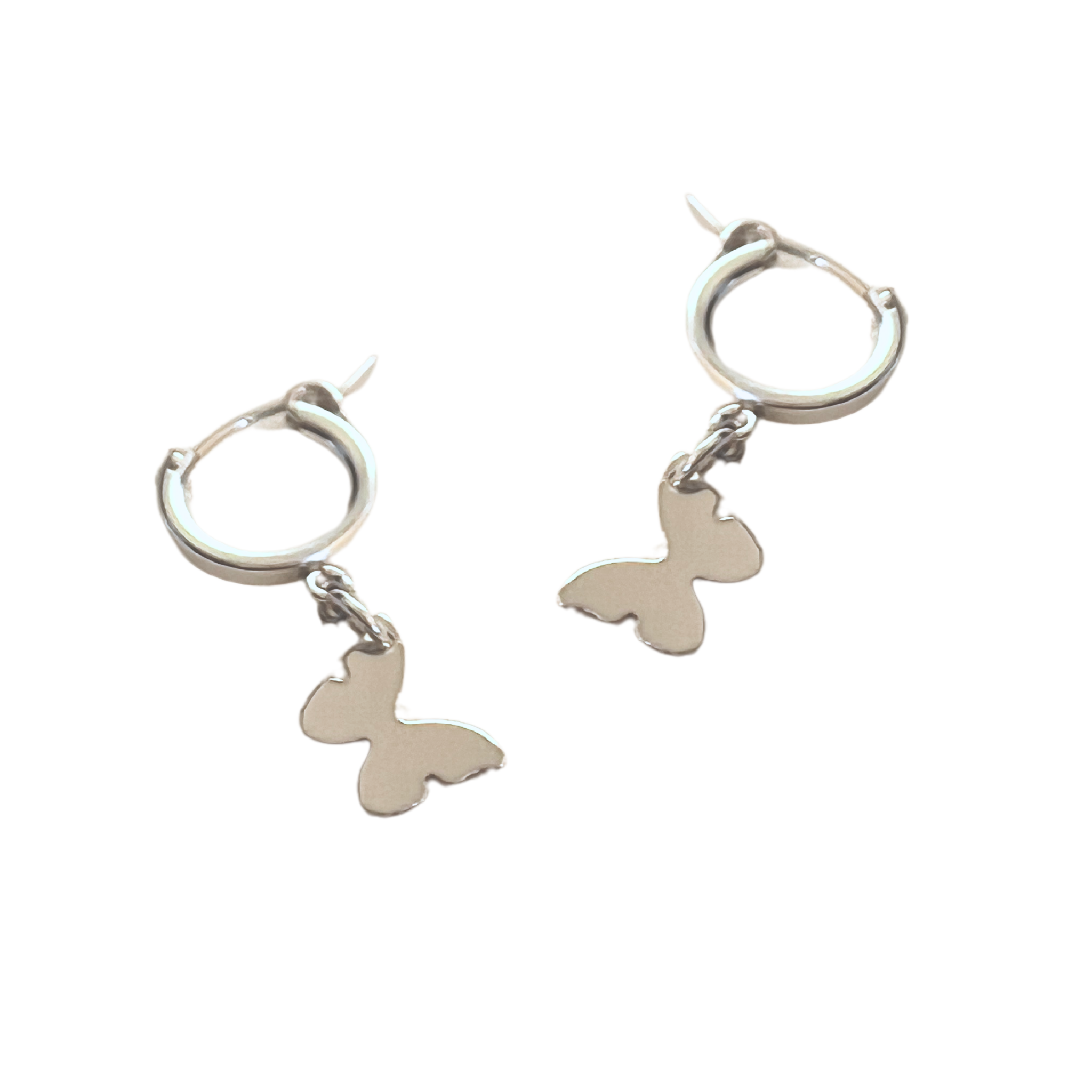 Metamorphosis Butterfly Silver Hoops