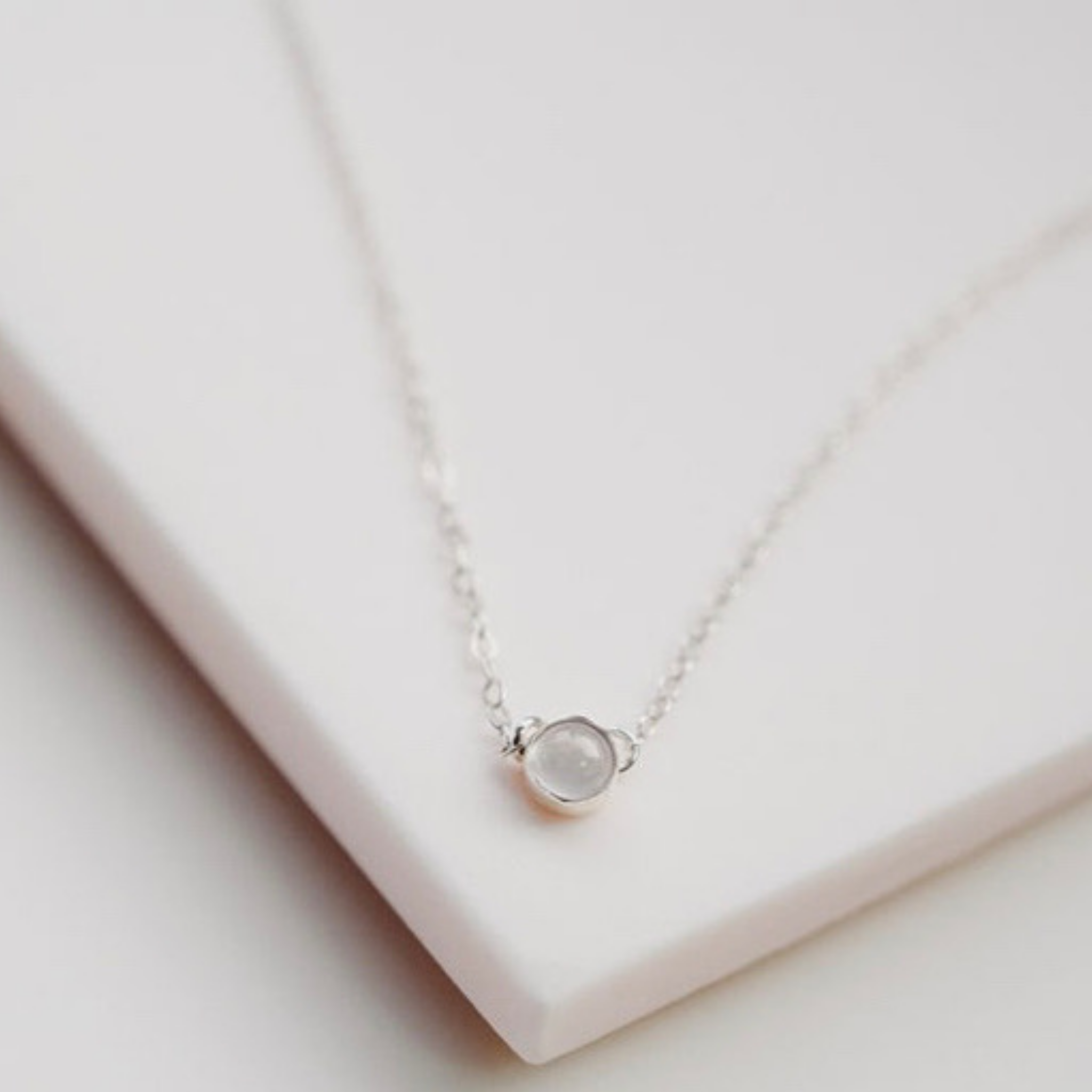 Silver Gemstone Solitaire Necklace