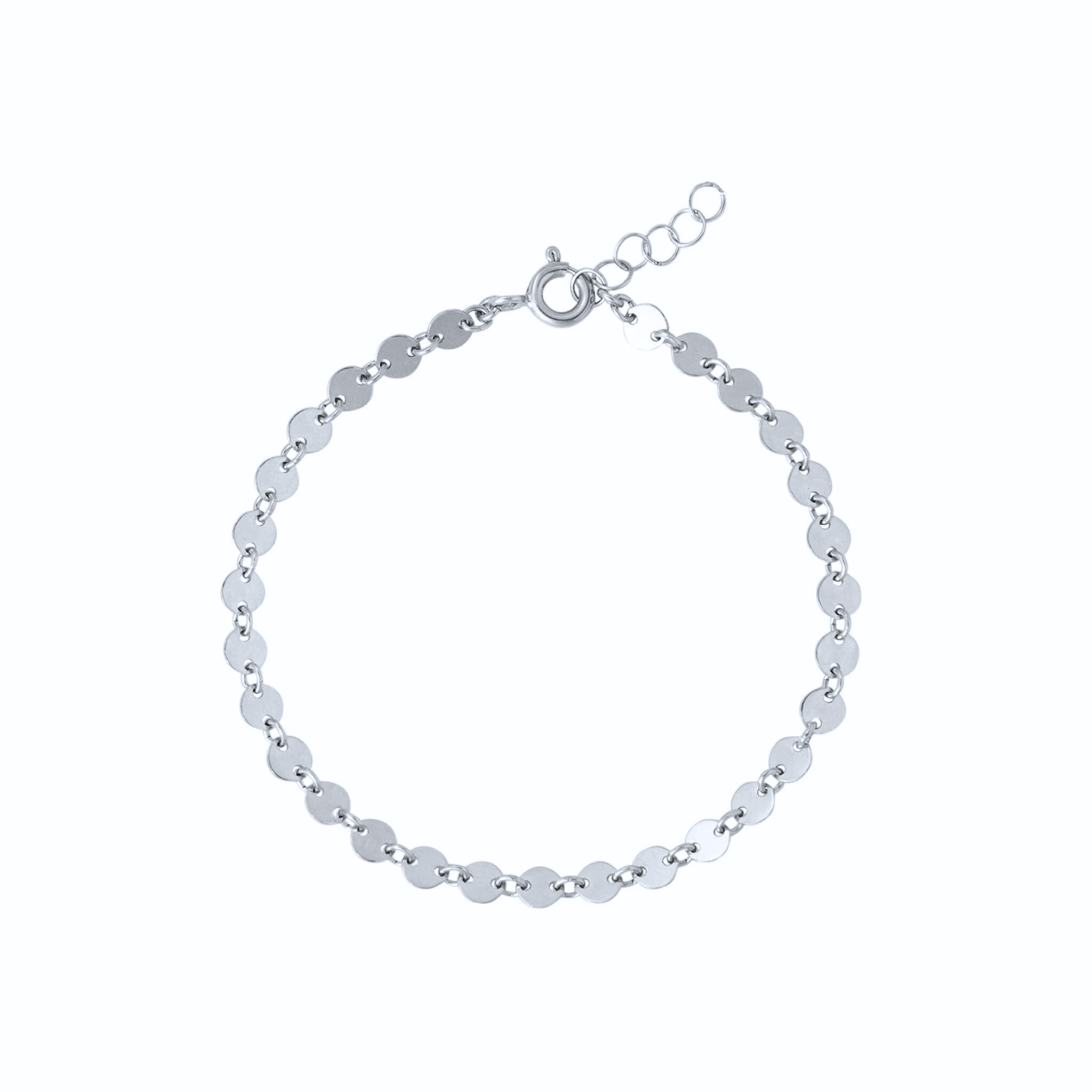 Silver Sunburst Circle Disc Bracelet