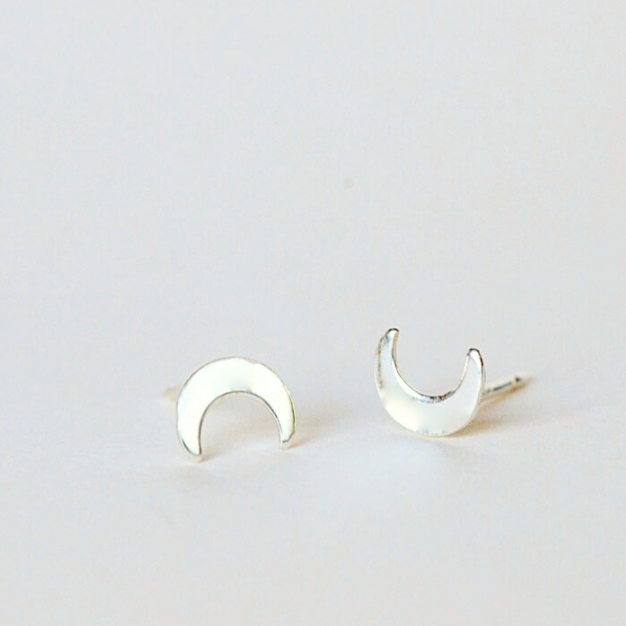 Sterling Silver Crescent Moon Studs