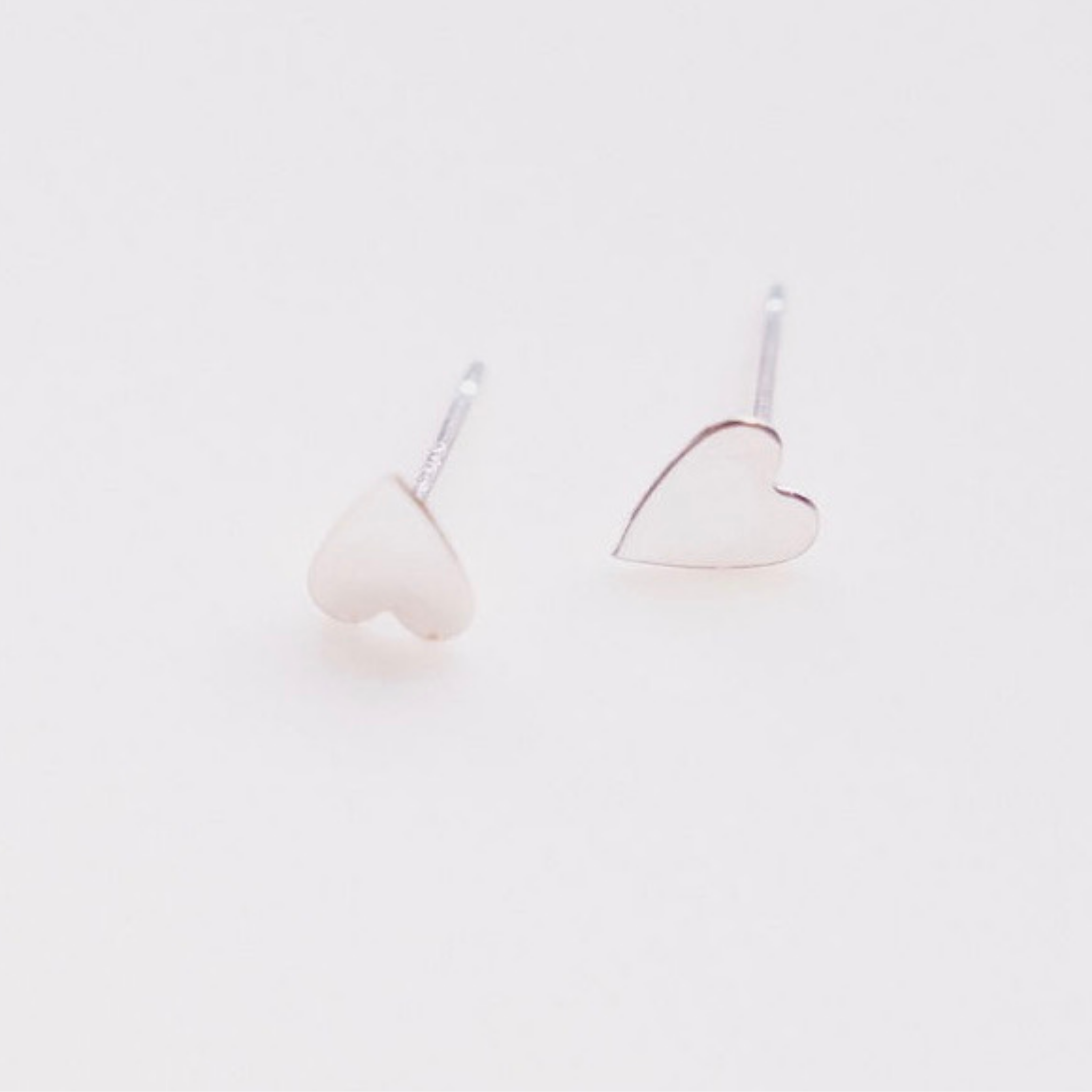 Silver Heart Studs