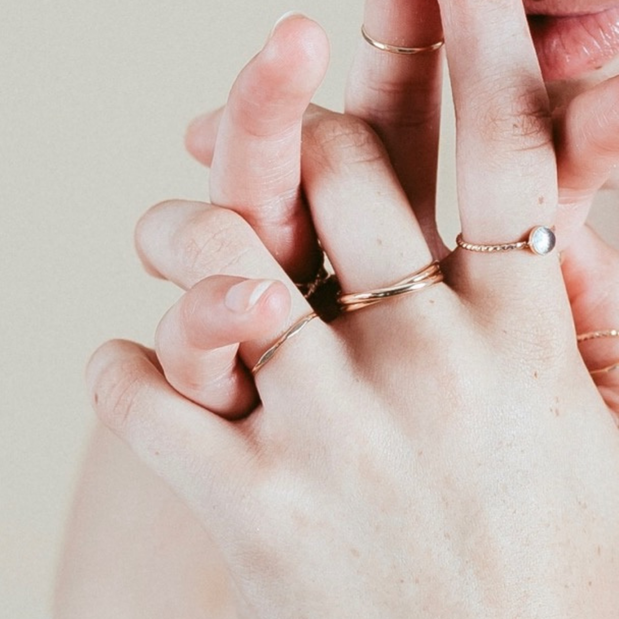 Hex Gold Stacking Ring