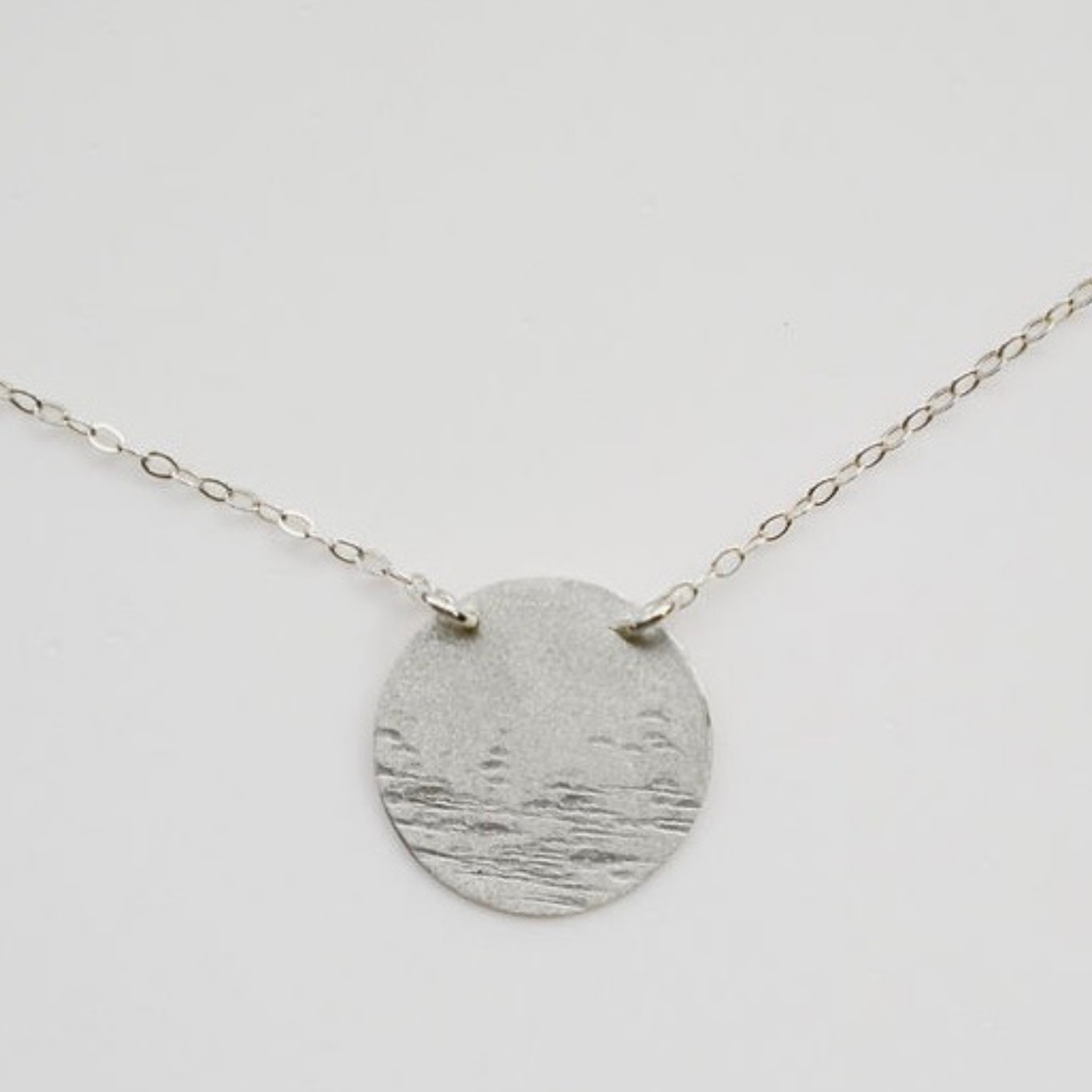 Moon Over Water Silver Necklace