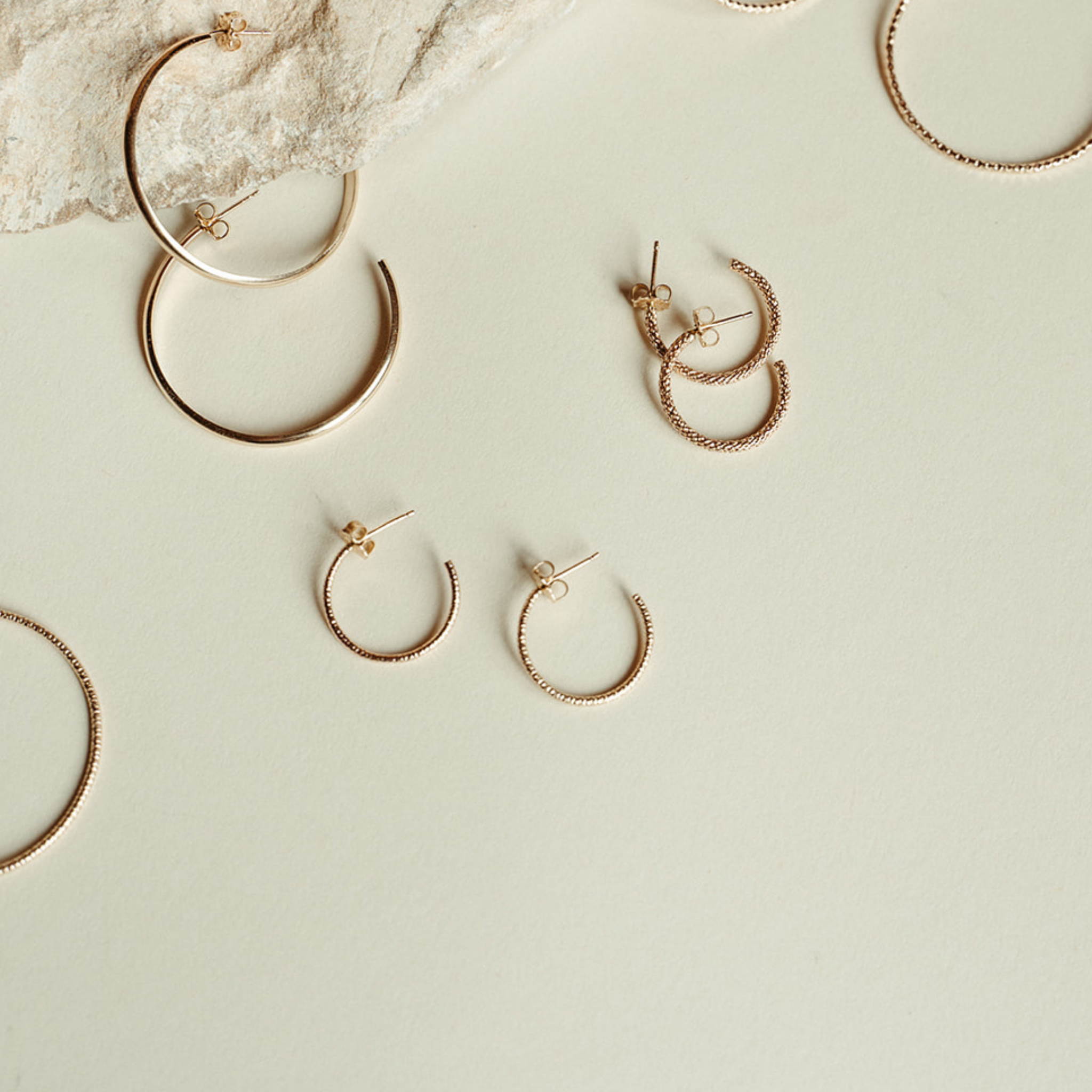 Glitter Small Gold Hoops