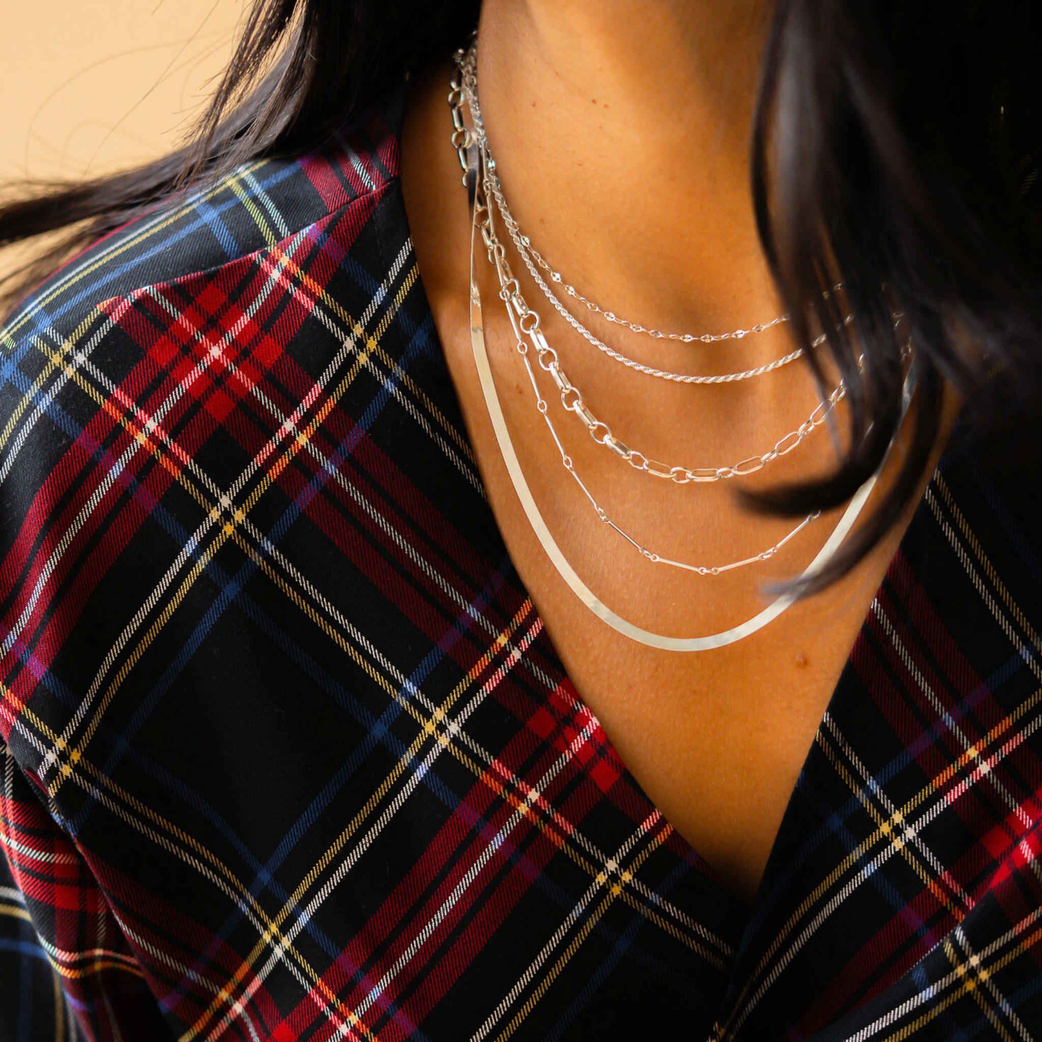 Silver Bar Layering Necklace