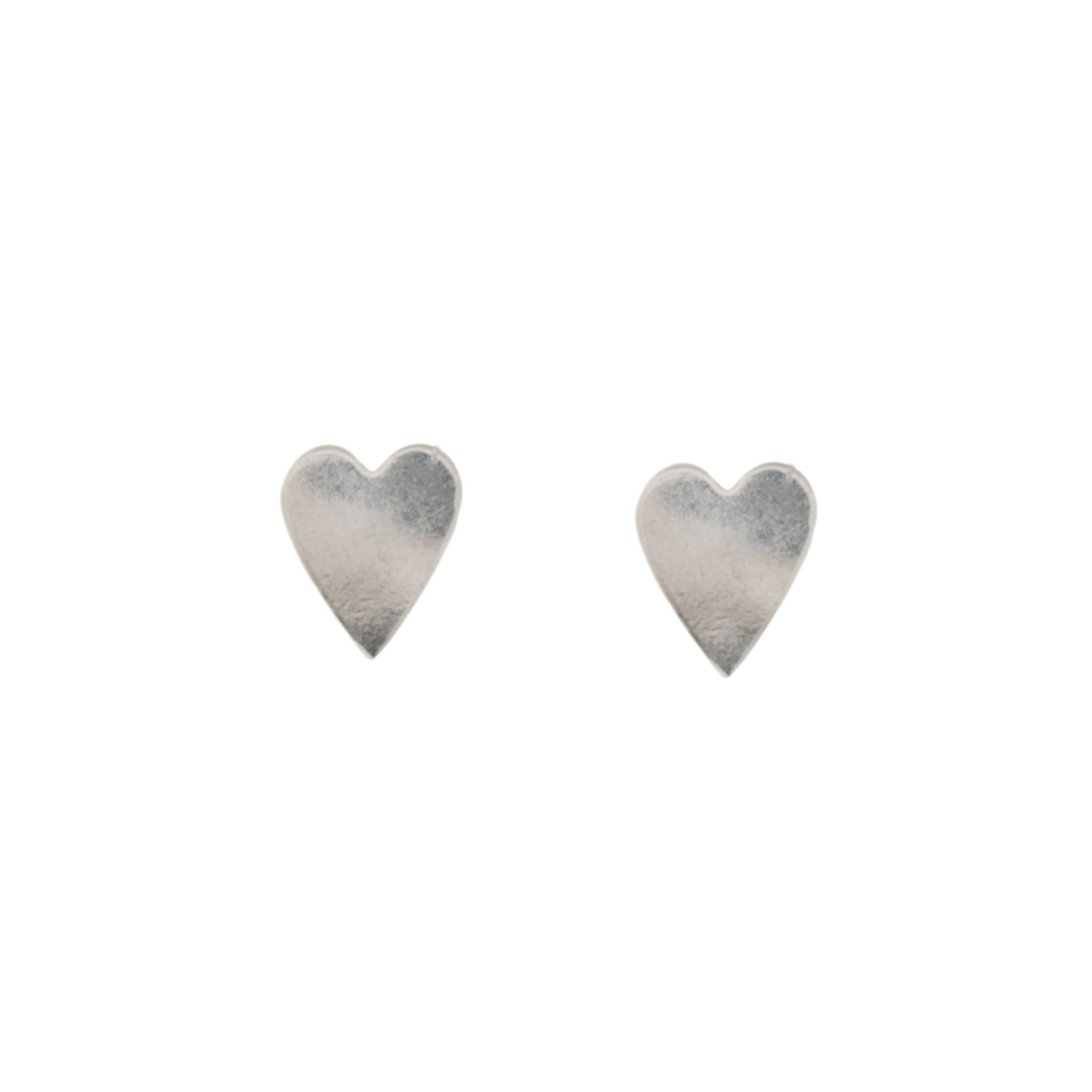 Silver Heart Studs