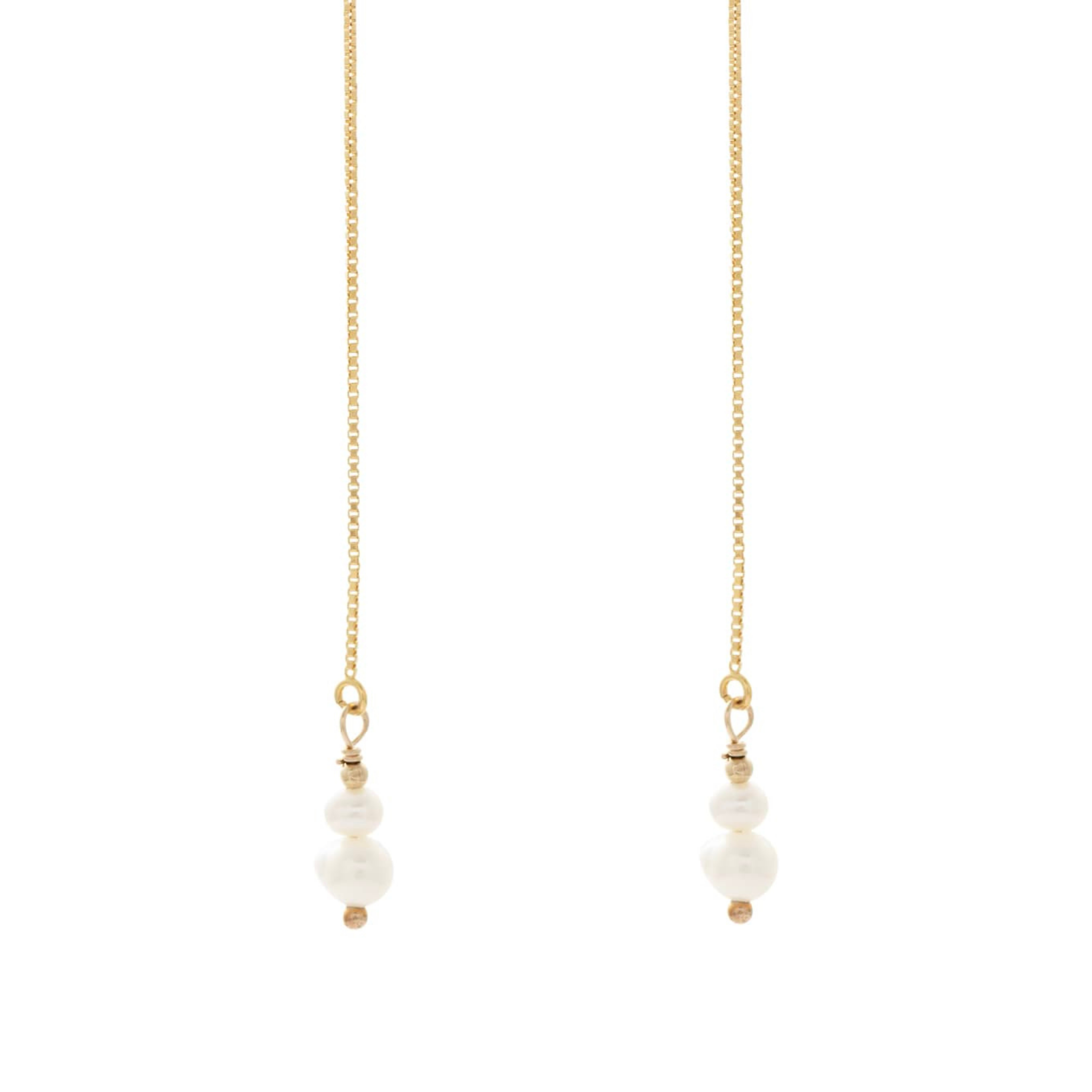 Celestial Pearl Pull Through Earrings