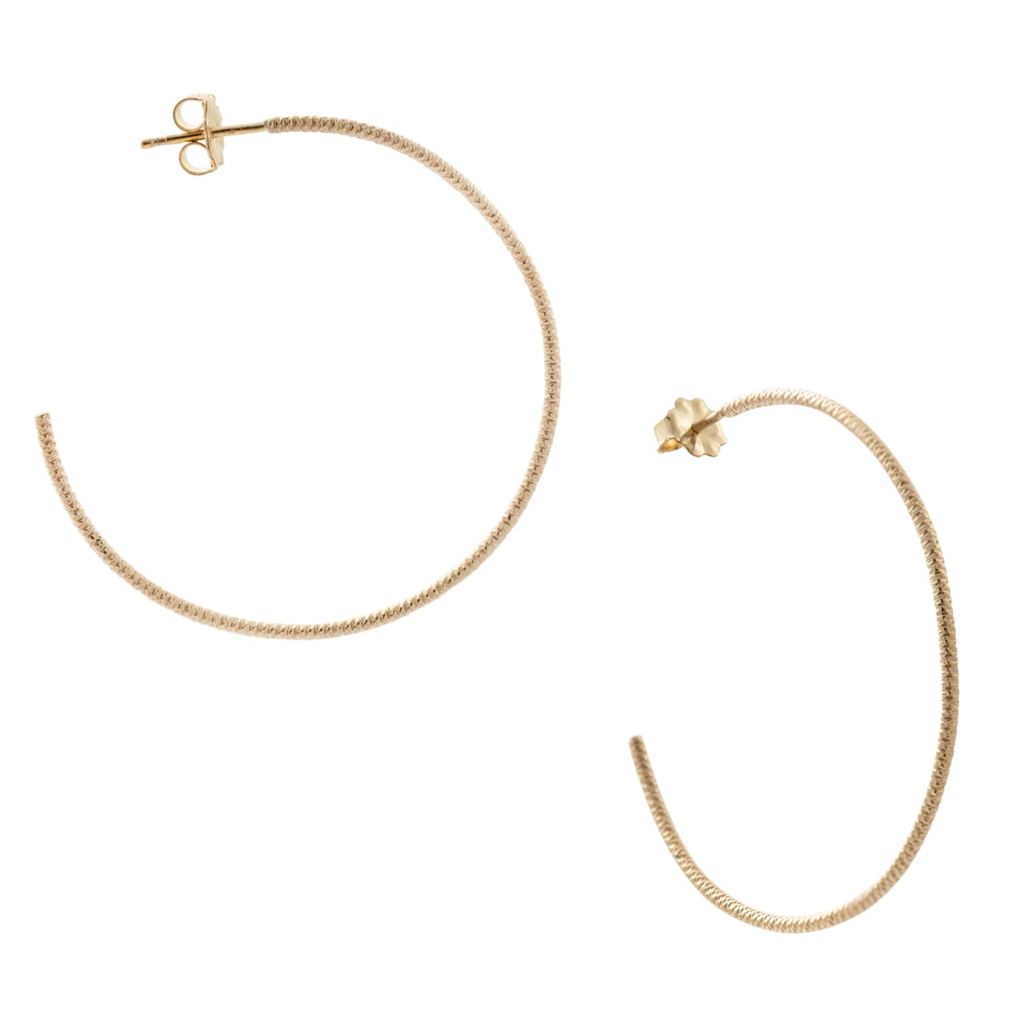 Glitter Large Gold Hoops