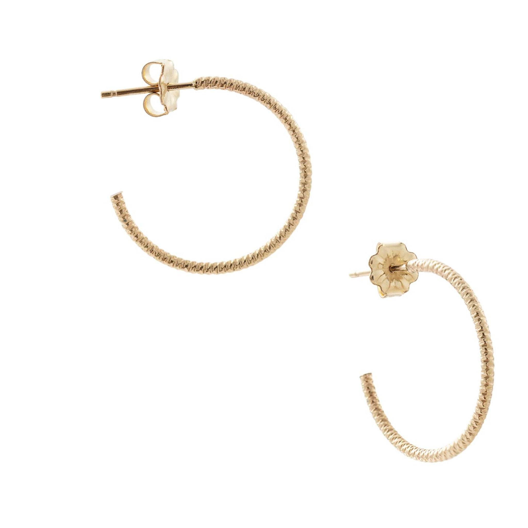 Glitter Small Gold Hoops