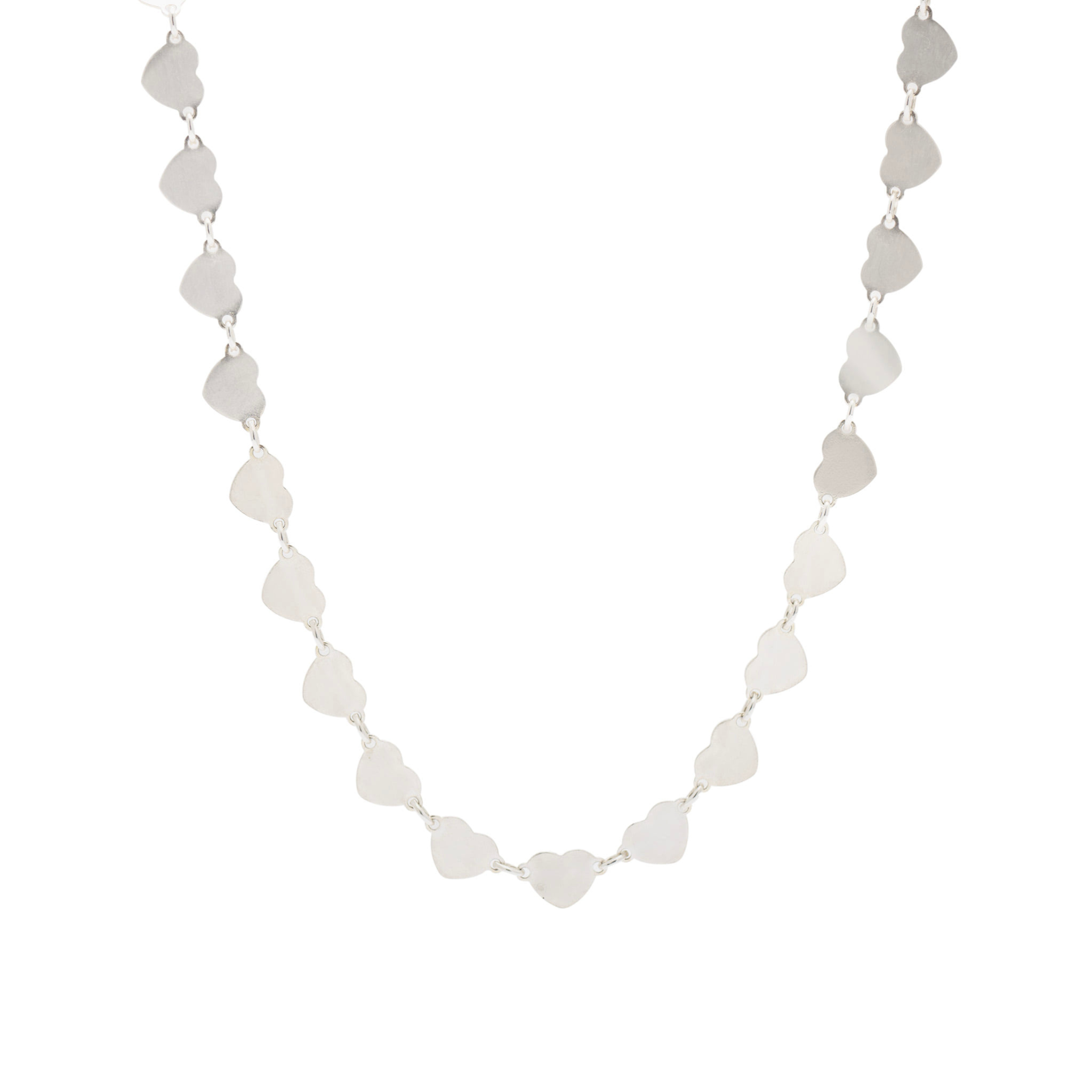 Silver Heart Choker Necklace