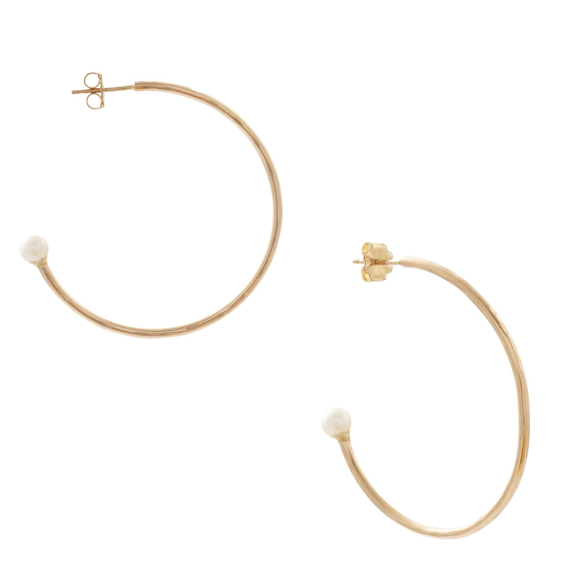 Dreamer Large Gold and Pearl Hoops