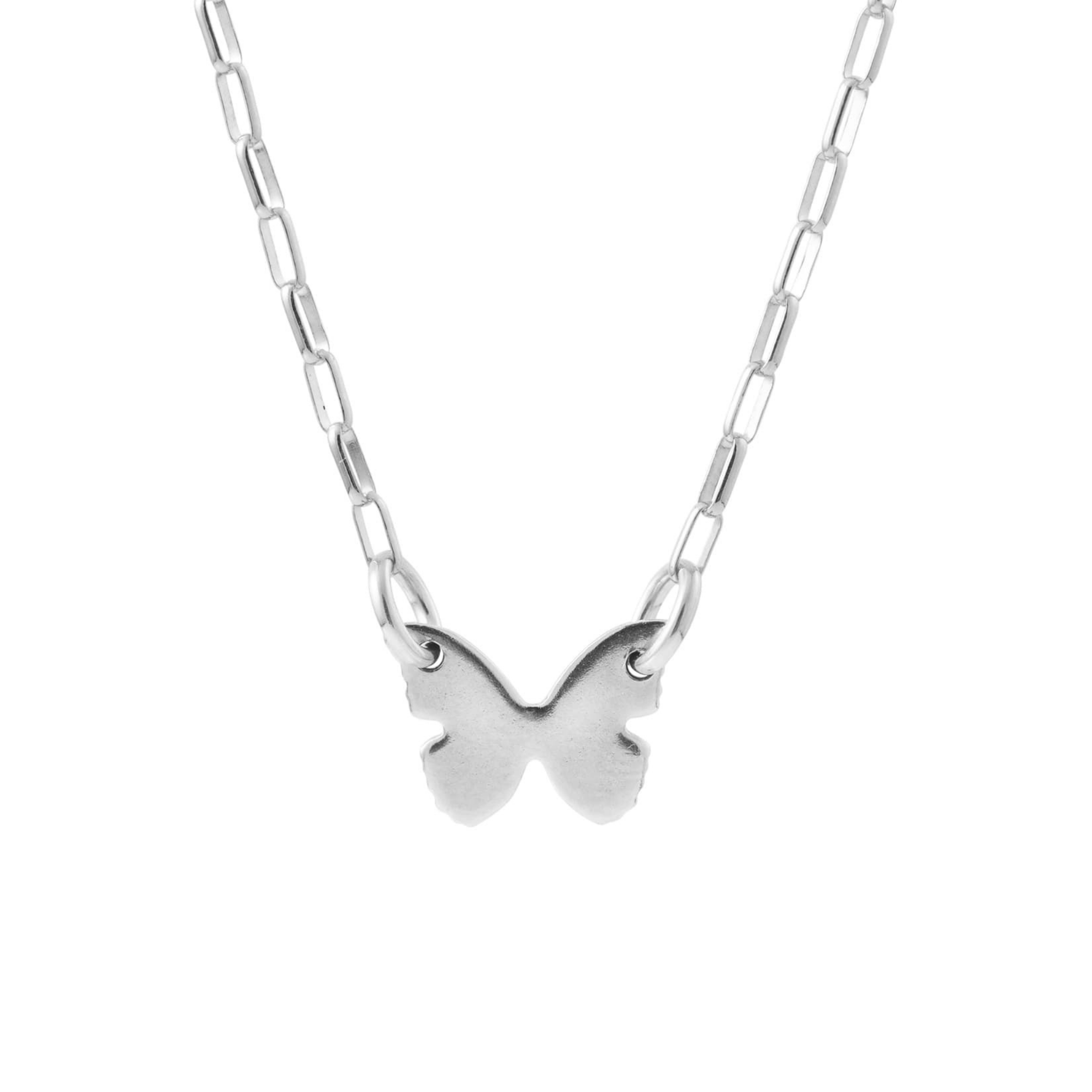 Metamorphosis Butterfly Silver Necklace