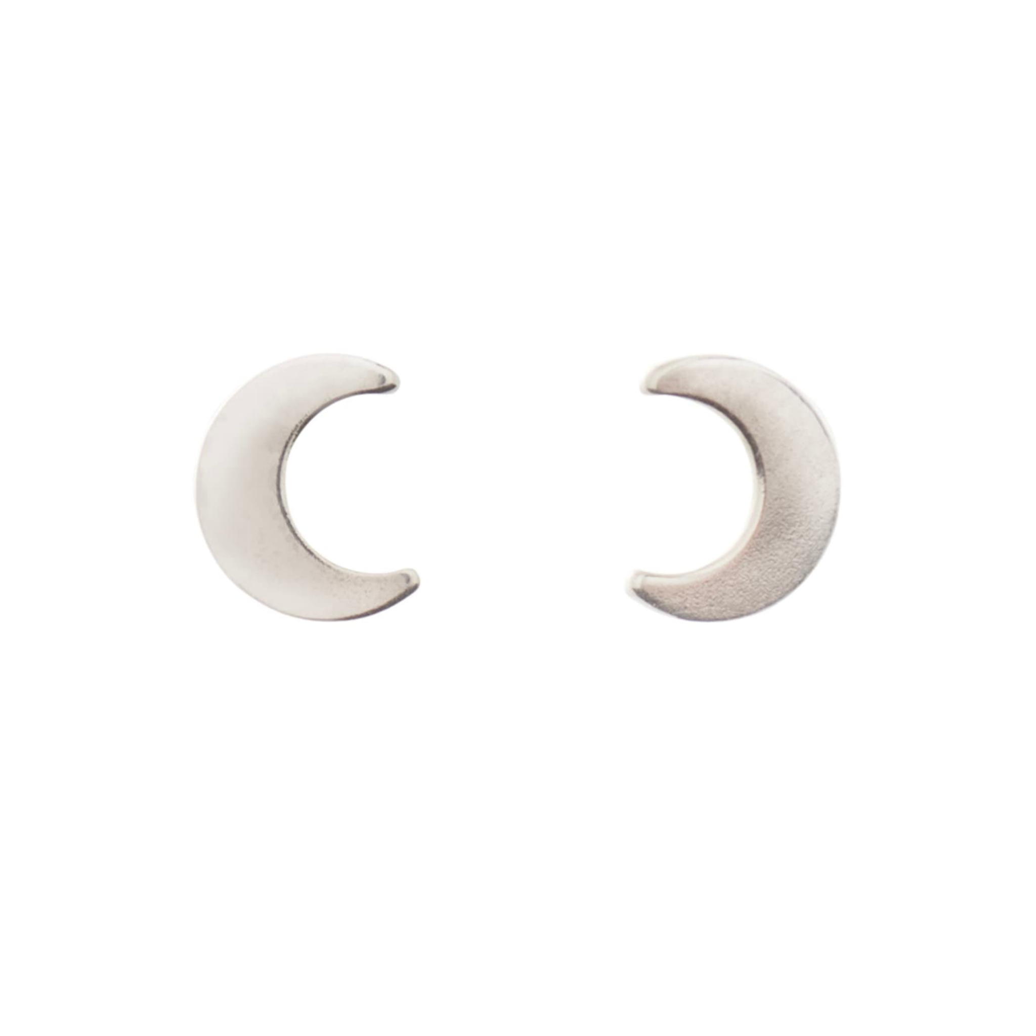 Sterling Silver Crescent Moon Studs