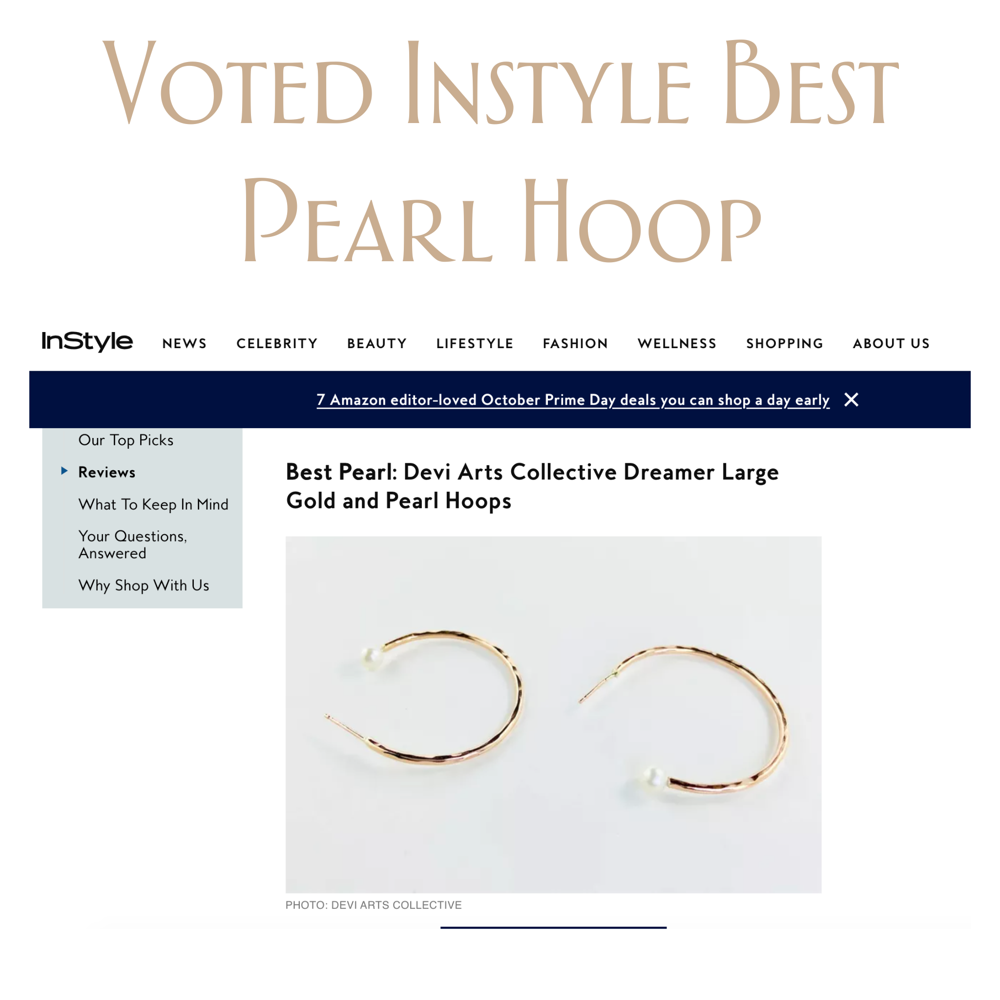 Dreamer Large Gold and Pearl Hoops